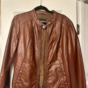 Brown/camel faux leather jacket